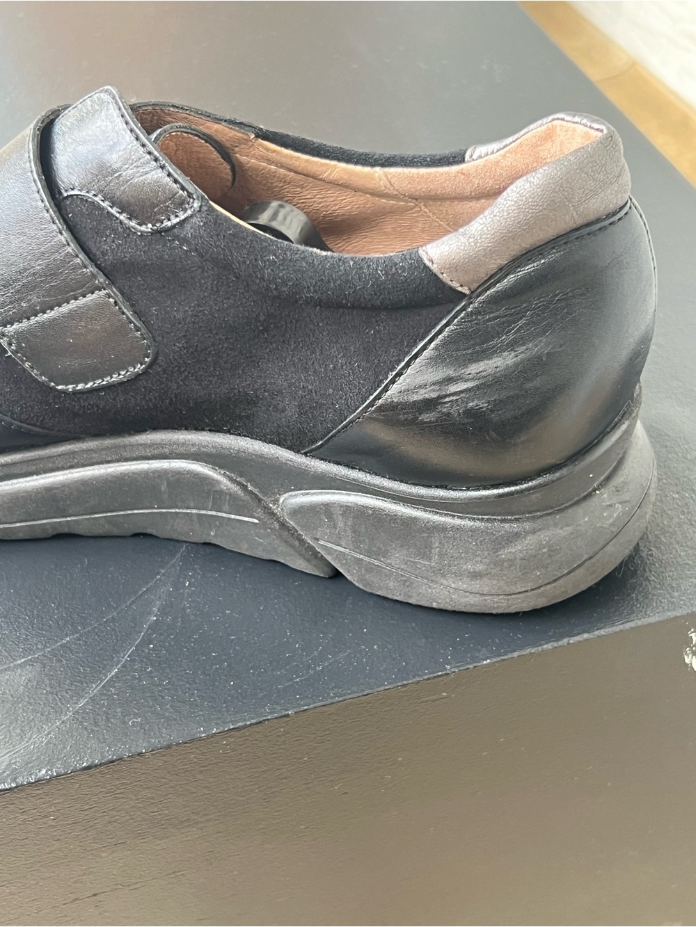 Black Women's Slip-On Sneaker with Hook Closure - Picture 9 of 13
